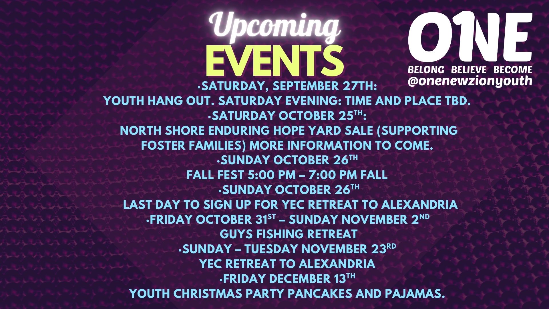 fall 2025 upcoming dates